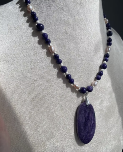 Collier Charoïte et Perles de culture
