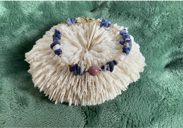 Bracelet Sodalite Rhodonite Perles de culture